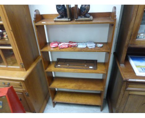 Five tier pine shelf unit