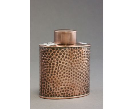 J S Sankey Hammered Copper Tea Caddy