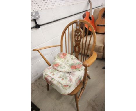 Ercol Style Low Hoop Back Elbow Chair