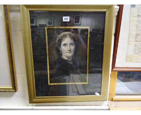 A pastel portrait of a Victorian lady, signed & dated
