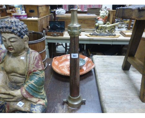 Vintage Copper & Brass Fire Hose Nozzle stamped GWR