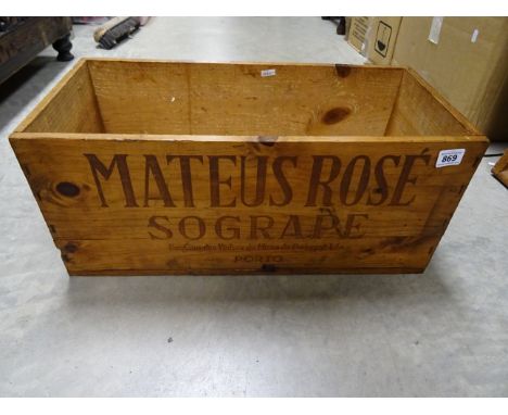 Vintage pine 'Mateus Rose' box