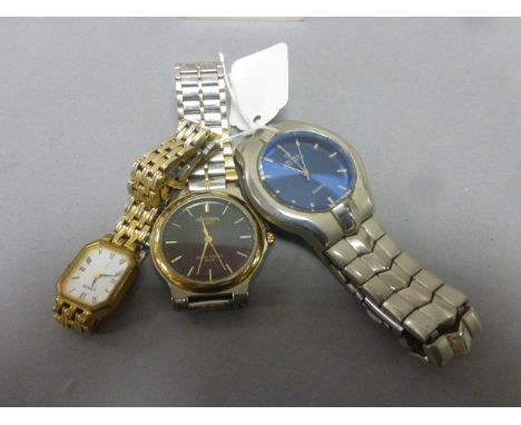 Three vintage Quartz watches to include one marked Rolex