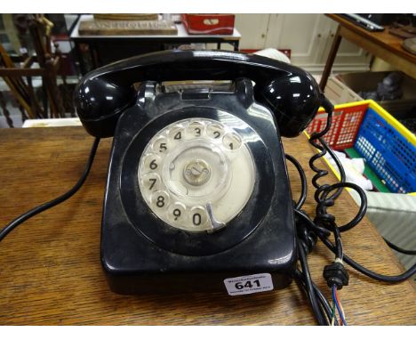 Vintage Bakelite Black Telephone