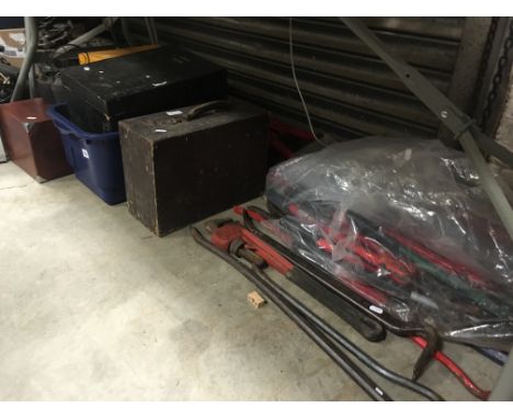 Extensive Collection of Tools including Crow Bars, Sledge Hammers, Glue Pots, Tool Boxes, etc