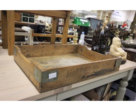 Vintage 'Matthes Ltd' pine bakers tray 