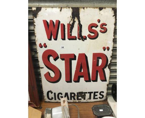 Wills's ' Star ' Cigarettes Enamel Sign