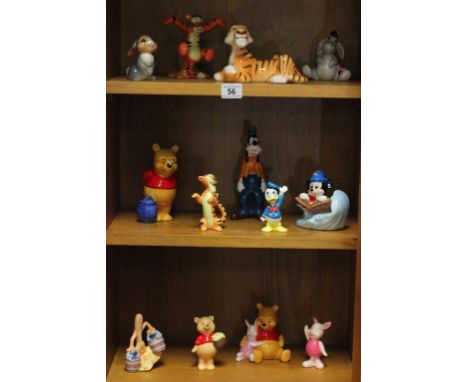 Thirteen Disney Ceramic Figures from Winnie the Pooh, Thumper, Mickey Mouse, etc