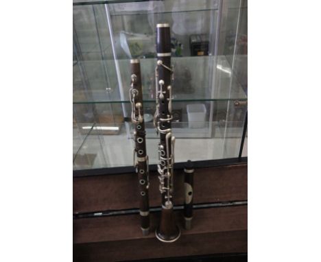 Vintage clarinet marked Dussion Paris in home made hard case