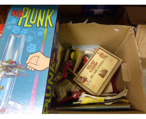 Collection of Mixed Vintage Toys and Games including 3 GWR Jigsaws, Playing Cards, etc