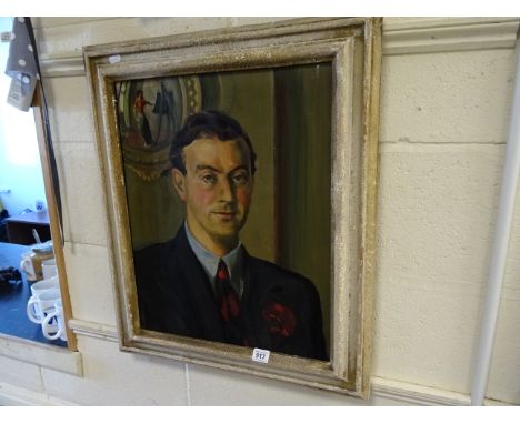 Mid 20th Century French oil on canvas ; portrait of a young man, signed A. Mieville