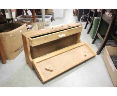Vintage Pine Tool Box, partially fitted with drawers