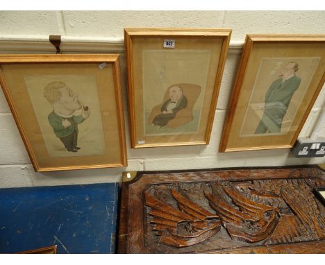Max Beerbohm, English Writer 1872-1956.  A set of original lithograph portrait caricatures of distinguished gentleman to incl