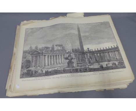 Quantity of unframed architectural and classical prints (a lot) 