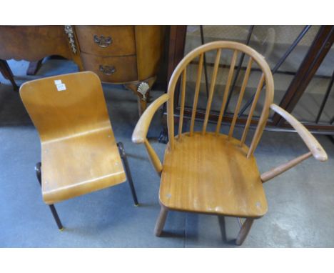 An Ercol child's chair and one other