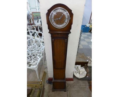 An oak dwarf longcase clock