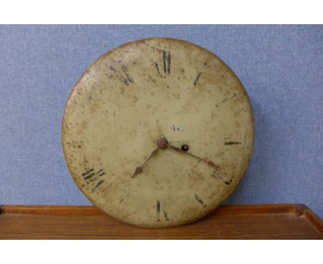 A 19th Century 30-hour longcase clock movement and dial
