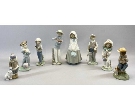 EIGHT LLADRO / NAO FIGURINES, 26cms H (the tallest)Provenance: private collection Gwynedd