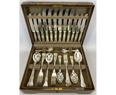 OAK CANTEEN OF KINGS PATTERN PLATED CUTLERY BY MAPPIN & WEBB, 44 piecesProvenance: private collection Conwy