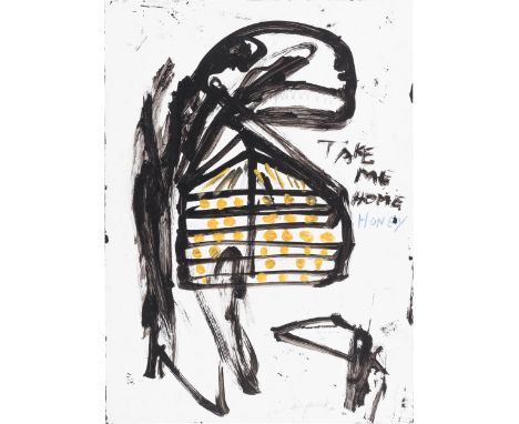 A. R. Penck (1939 Dresden - 2017 Zürich) (F)'Take me Home Honey', Mischtechnik auf Karton, 50 cm x 40,5 cm, signiert, betitel