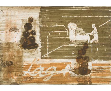 Neo Rauch (1960 Leipzig) (F)'Lage', Farblithografie auf Karton, 42 cm x 59 cm Blattmaß, signiert, 94 datiert, 72/300 nummerie