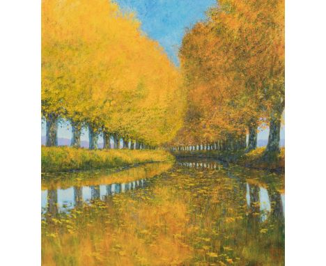 Uwe Herbst (1952 Köln)'Canal du midi jaune', Öl auf Leinwand, 110 cm x 99,5 cm, monogrammiert, verso betitelt.Uwe Herbst wurd