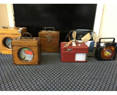 Six pigeon timer clocks including Belgica, Thimbleless and STB.
