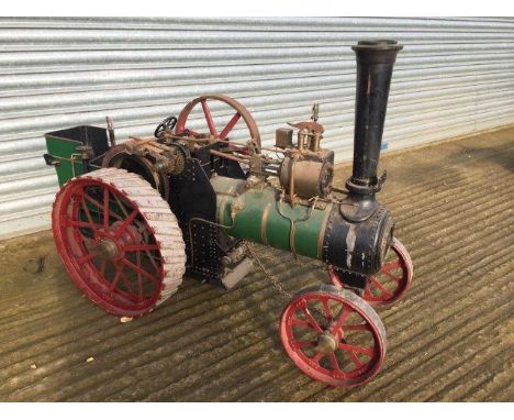 A live steam scale model of a Burrell road tractor; this engine was fired many years ago, but it does not have a certificate 