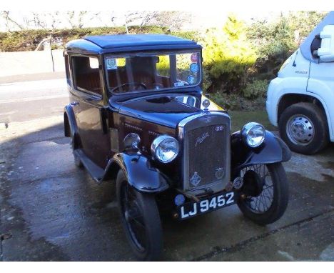 1934 Austin 7 RP Saloon. Reg. no. LJ 9452. Chassis no. 1887754. Engine no. M190523. The story of how the Austin 7 came to be 