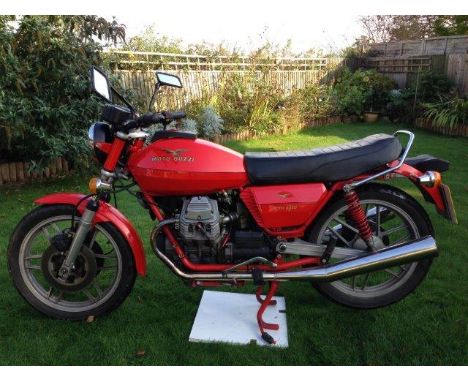 1981 Moto-Guzzi  493 cc. Reg. no. HKW 323W. Frame no. PB 16919. Engine no. 17444. Moto Guzzi’s long-running, 90-degree, v-twi
