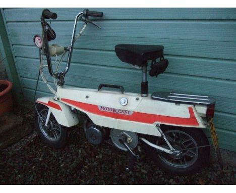 1976 Mobylette 49cc Moped. Reg. no. OBM 112P. Frame no. 01010779. Engine no. 1492892. The Mobylette is a model of moped by Fr
