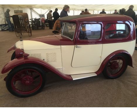 1930 Austin 7 Swallow. Reg. no. PG 7630. Chassis no. B7960. Engine no. Unknown. In 1927, William Lyons, co-founder of the Swa