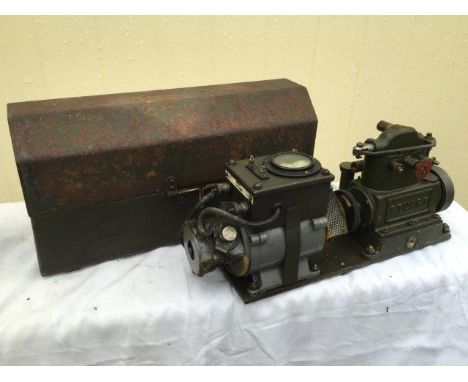 A rare WWII Stuart Turner generator set driven by a 'Sirius' live steam engine in original case (military issue for silent ru