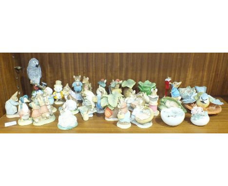 A collection of various Beatrix Potter figures by Enesco Ltd, Border Fine Art and others.