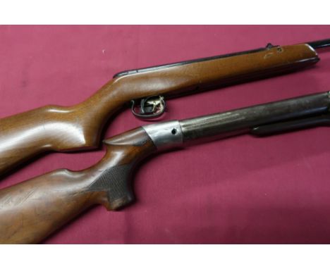 Vintage .177 under lever air rifle and a BSA Merlin mark 2 .177 break barrel air rifle, (both with faults) (2) 