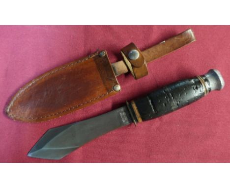 Vintage Whitby professional throwing knife with 4 3/4 inch steel blade, etched 'Professional Throwing Blade', stamped Whitby,