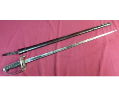 1854 pattern officers sword by Gieve Matthews &amp; Seagrove Ltd Portsmouth, London, Davenport with 32 inch single edged blad