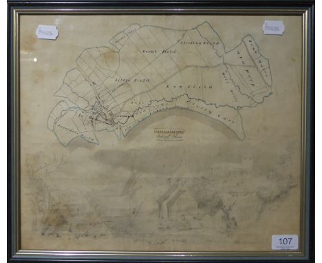 [Manuscript Map] ''A Plan of the Township of Lastingham, County of York'', indistinctly signed, pen and watercolour map with 