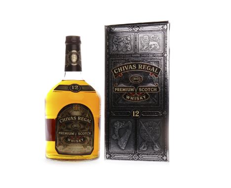 CHIVAS REGAL 12 YEARS OLD 3.78 LITRESBlended Scotch Whisky3.78 litres, 43% volume, in carton with pressure pump.   CONDITION 