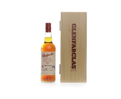 GLENFARCLAS AGED 43 YEARS COGNAC CASKSActive. Ballindalloch, Banffshire. 700ml, 40.7% volume, in wooden box.    CONDITION REP