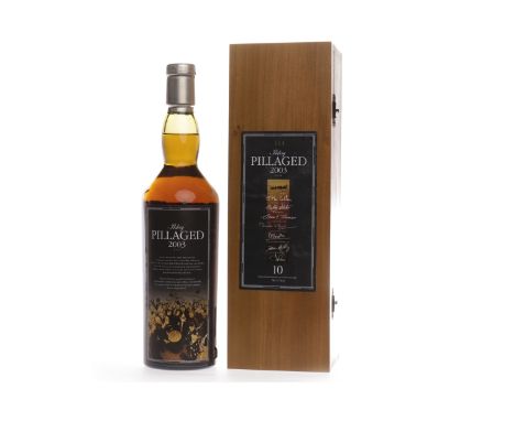 ISLAY PILLAGED 2003 AGED 10 YEARS Blended Malt Scotch Whisky.Bottle no. 114. 70cl, 57.1% volume, in wooden box.    CONDITION 