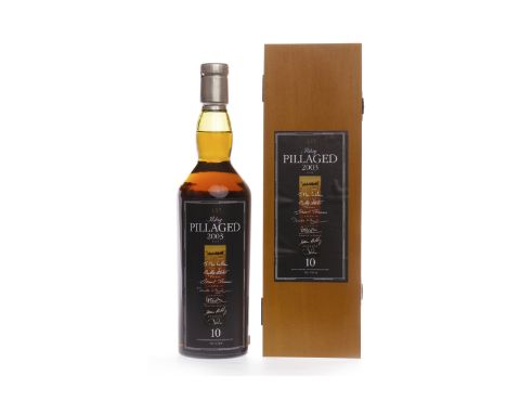 ISLAY PILLAGED 2003 AGED 10 YEARS Blended Malt Scotch Whisky.Bottle no. 137. 70cl, 57.1% volume, in wooden box.    CONDITION 