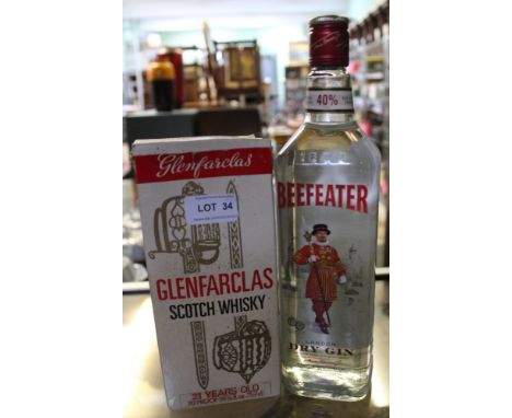 Beefeater Dry Gin, 1 bottle Glenfarclas Scotch Whisky, 1 bottle