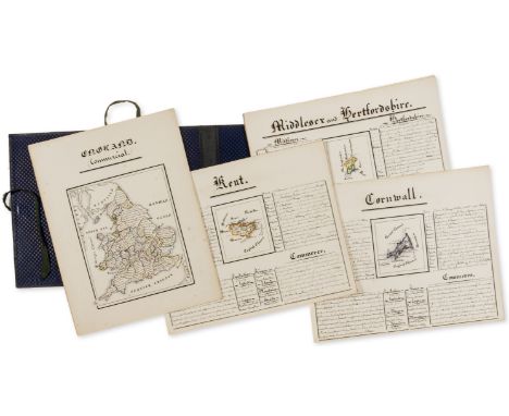 NO RESERVE British Isles.- Chaplin (S.E.) Geography of England & Wales, manuscript atlas with 47 leaves, four illustrating En