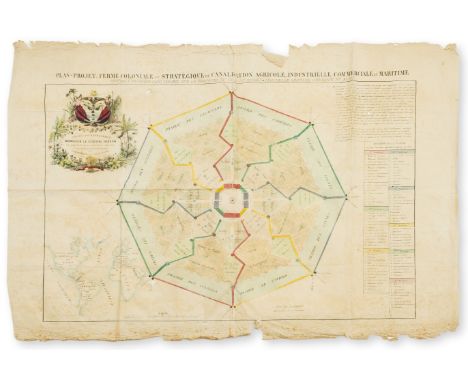 NO RESERVE Panama canal.- Airiau (Athanase) A proposed canal plan for the Isthmus of Panama, from 'Canal interocéanique par l