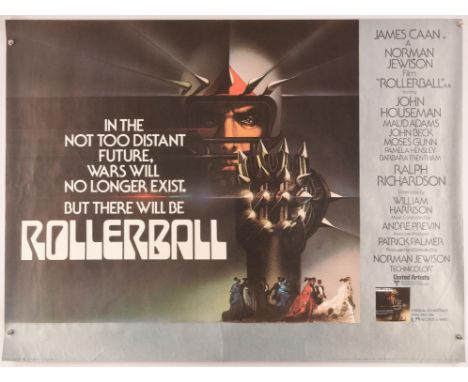 Rollerball (1975), British Quad Film Poster, artwork by Bob Peak, unfolded, 30 x 40 inches From a collector who worked in adv