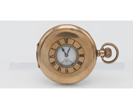 A Zenith gold plated half Hunter pocket watch, by W Egan &amp; Sons Ltd Cork.
