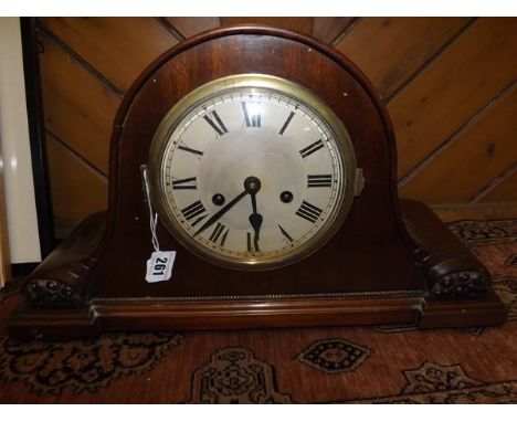  MAHOGANY MANTEL CLOCK  EST [£15- £30]