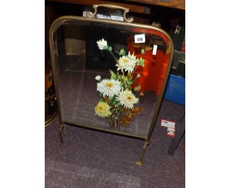 BRASS FRAMED GLASS FIRE SCREEN EST [£12- £25]