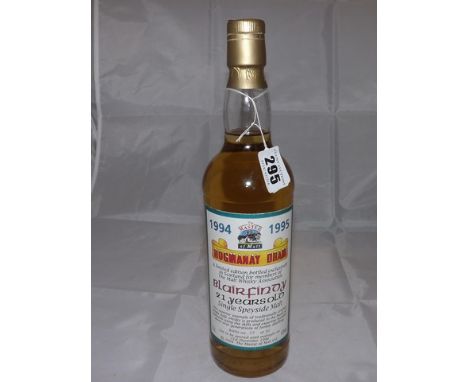 HOGMANAY DRAM 1994/1995 FROM THE MASTER OF MALT21 YEAR OLD BLAIRFINOY ( EXCLUSIVELY FOR THE MEMBERS OF THE MALT WHISKY ASSOCI